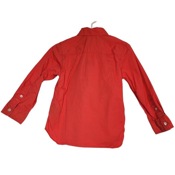 H&M Boys Long Sleeved Button Down Red Shirt Pre-Owned Size 4T - Picture 4 of 9